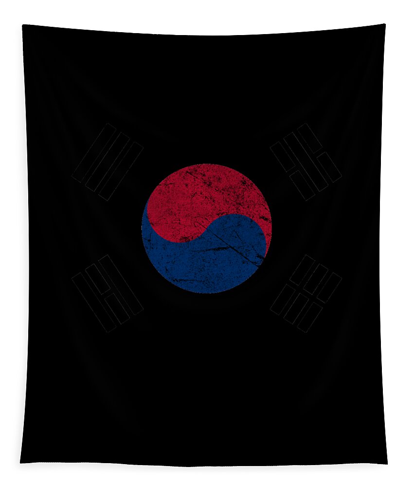 Cool Tapestry featuring the digital art South Korea Vintage #1 by Flippin Sweet Gear