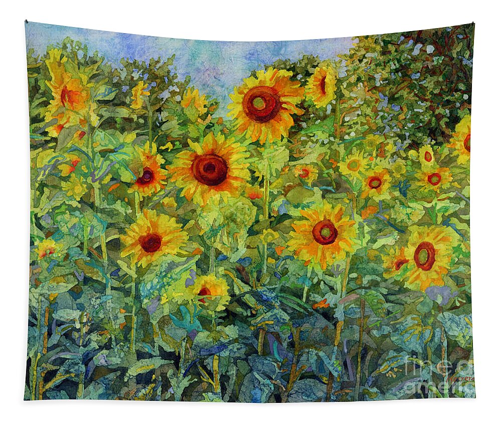 Sunflower Tapestry featuring the painting Sunny Meadow by Hailey E Herrera