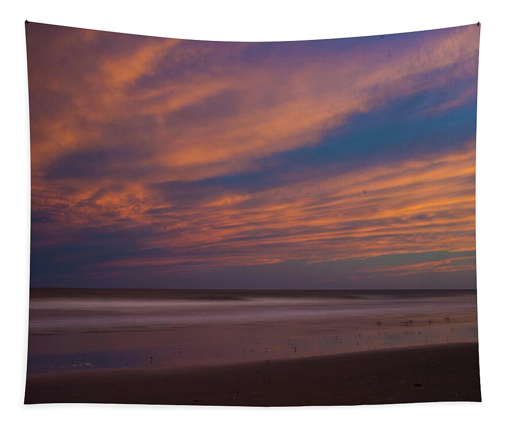 Sun Set Tapestry featuring the photograph Sunset at the Beach #1 by Alan Goldberg