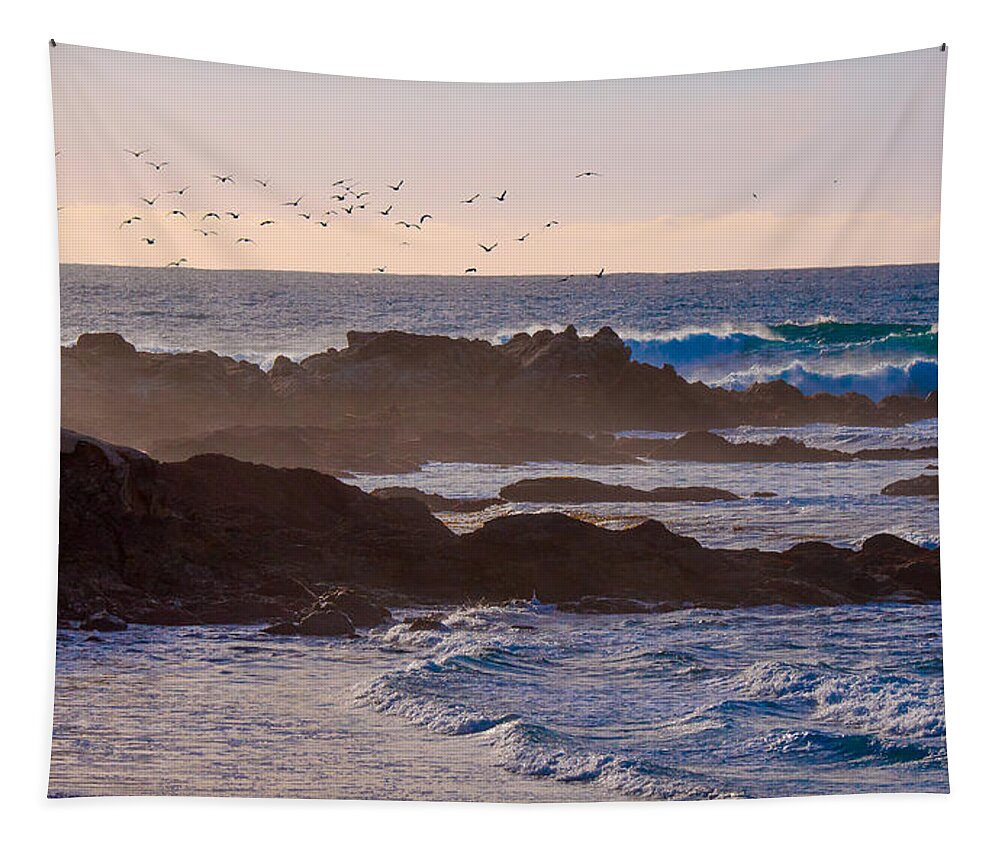 Carmel Point Tapestry featuring the photograph The Birds by Derek Dean