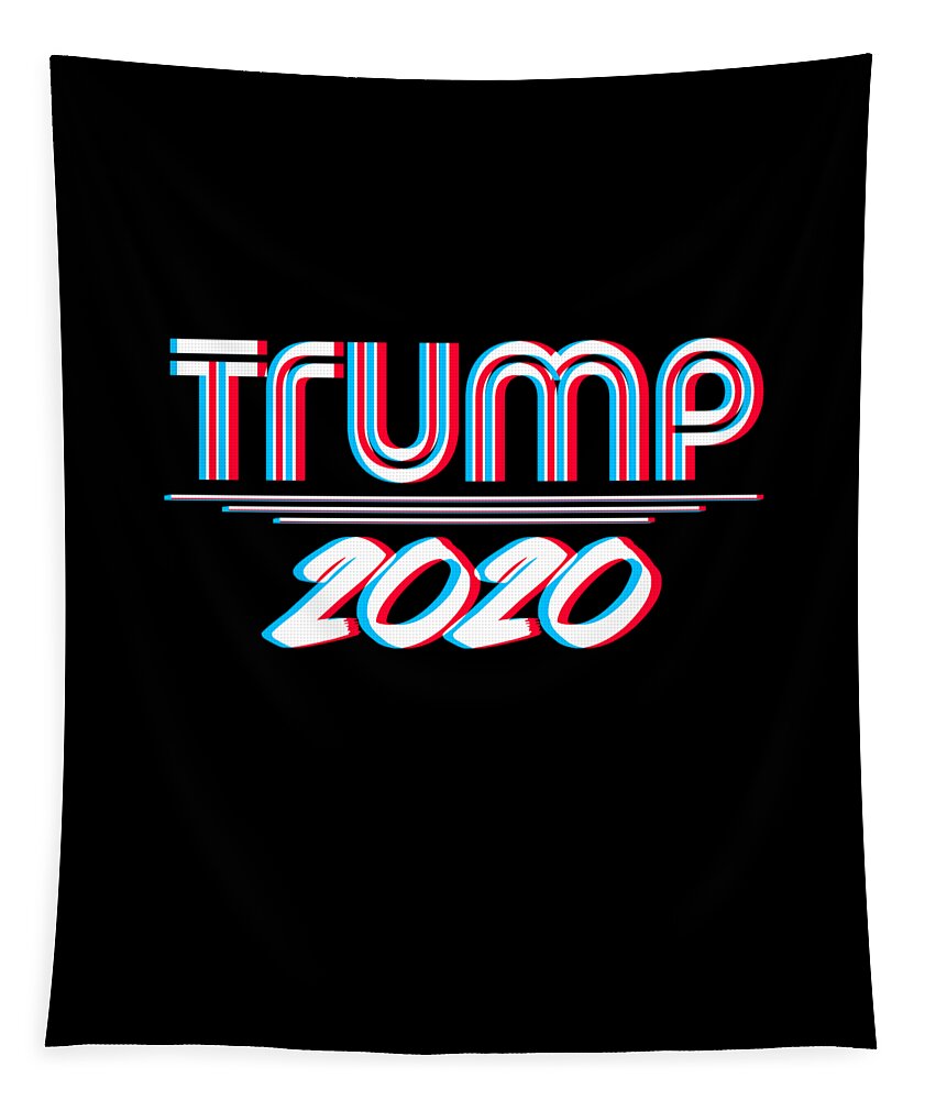 President-trump Tapestry featuring the digital art Trump 2020 3D Effect #1 by Flippin Sweet Gear