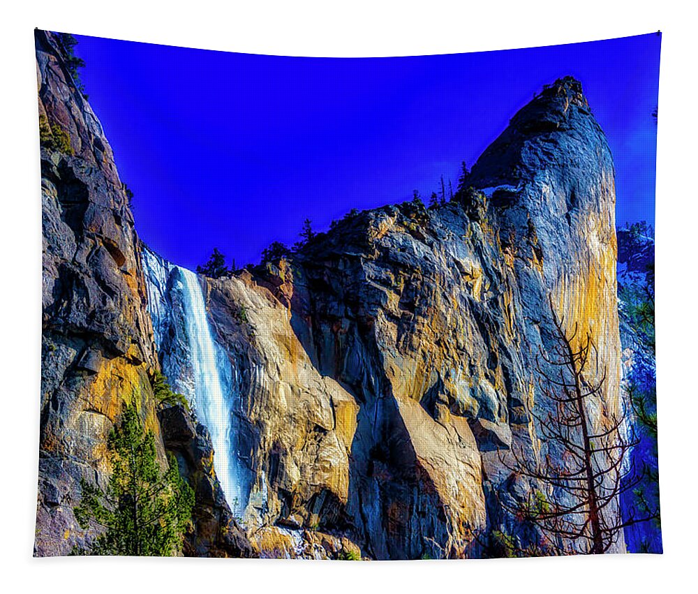 Bridalveil Fall Tapestry featuring the photograph Winter Bridalveil Falls #1 by Garry Gay