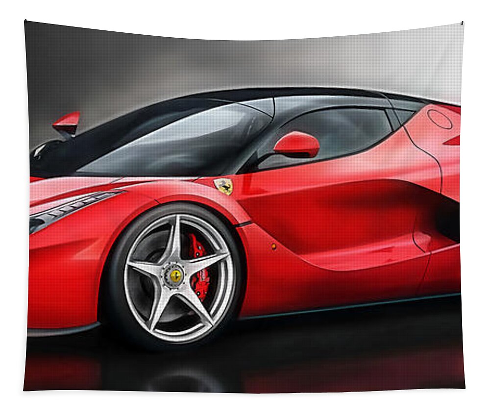 Ferrari Laferrari Tapestry featuring the mixed media Ferrari LaFerrari #11 by Marvin Blaine