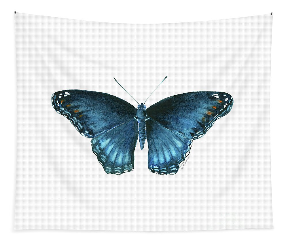 Blue Butterfly Tapestry featuring the painting 113 Brenton Blue Butterfly by Amy Kirkpatrick