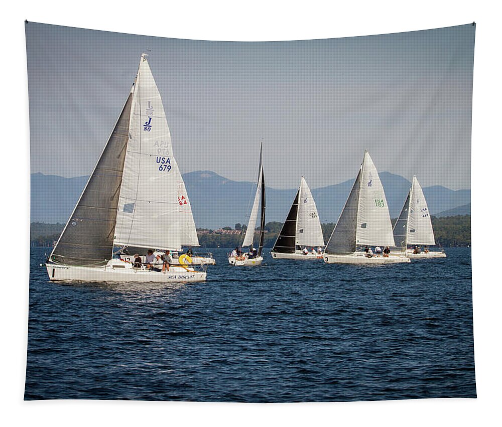 Sailing Tapestry featuring the photograph 2019 J80 North American Championships #12 by Benjamin Dahl