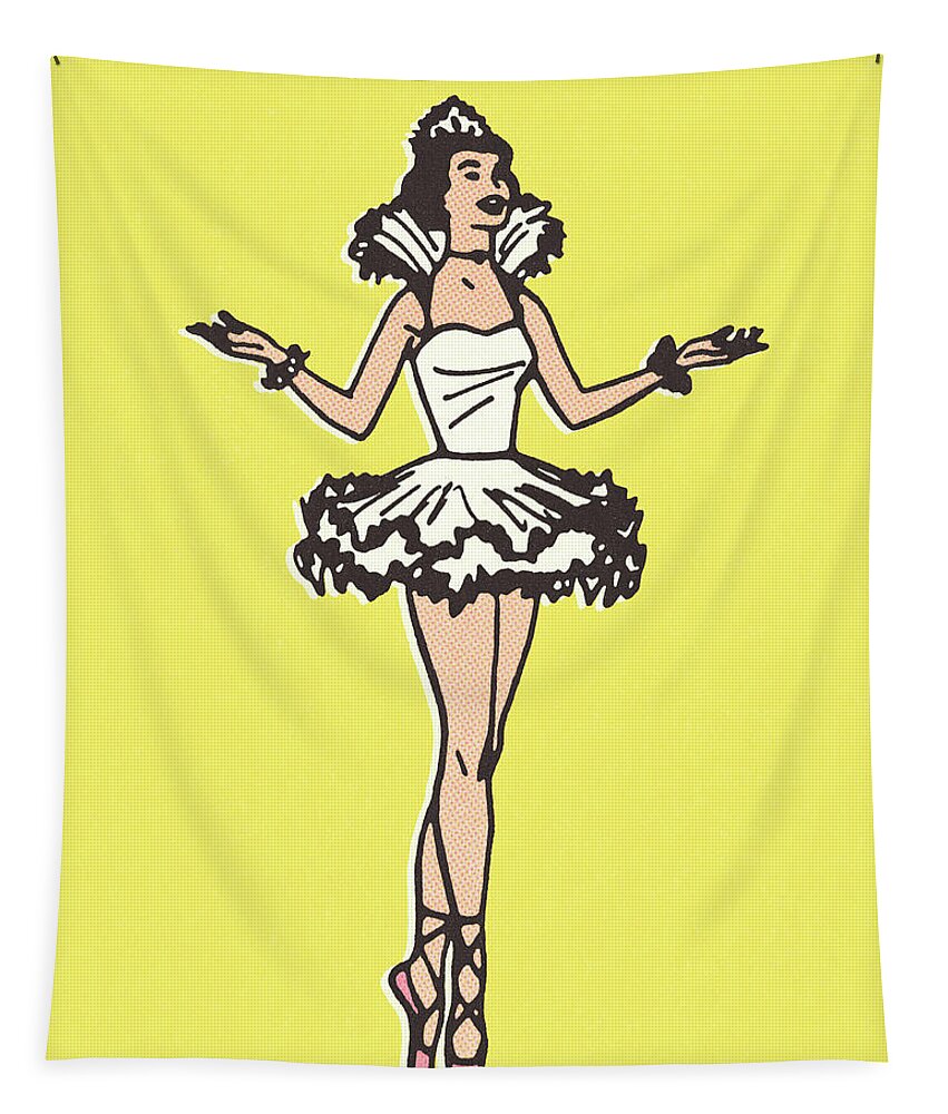 Activity Tapestry featuring the drawing Ballerina #14 by CSA Images