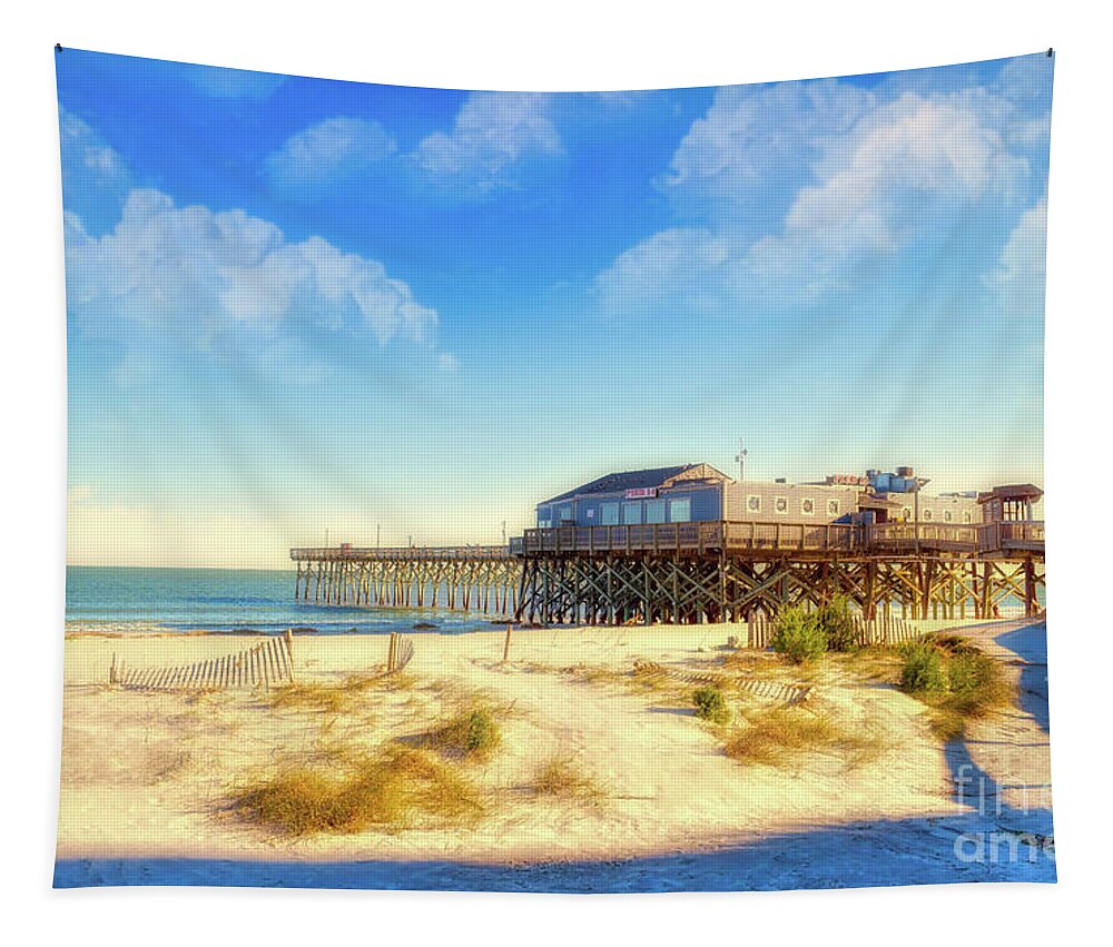 Beach Scenes Tapestry featuring the photograph 14th Avenue Pier by Kathy Baccari