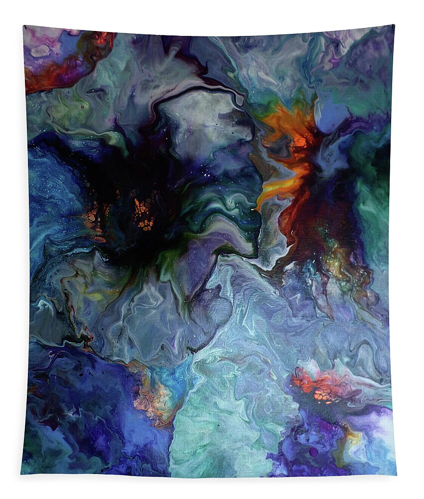 Acrylic Paint Pour Tapestry featuring the painting 16x20DP4 by Art by Kar