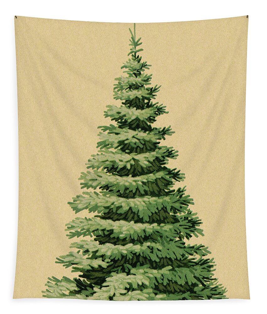Campy Tapestry featuring the drawing Pine Tree #17 by CSA Images