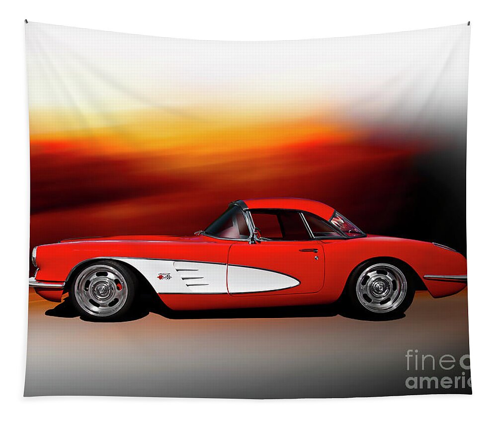 1959 Chevrolet Corvette Tapestry featuring the photograph 1959 Chevrolet 'Pro Touring' Corvette by Dave Koontz