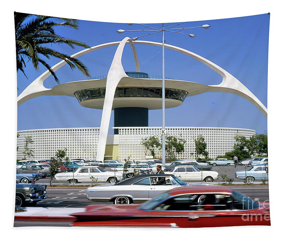 Vintage Tapestry featuring the photograph 1964 New York World's Fair And Vehicles by Retrographs
