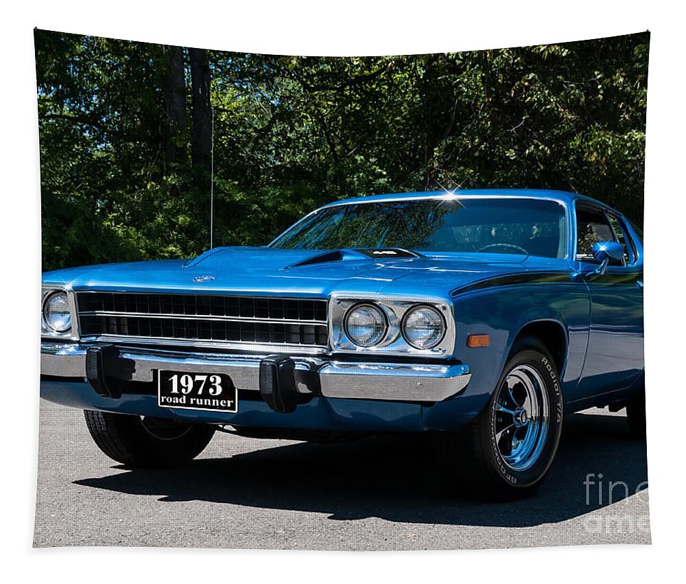 1973 Roadrunner Tapestry featuring the photograph 1973 Plymouth Roadrunner by Anthony Sacco