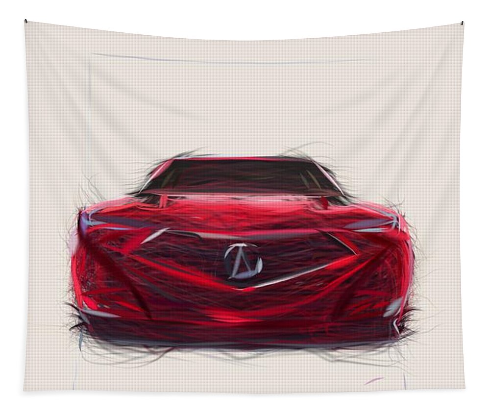 Acura Tapestry featuring the digital art Acura Precision Draw #2 by CarsToon Concept