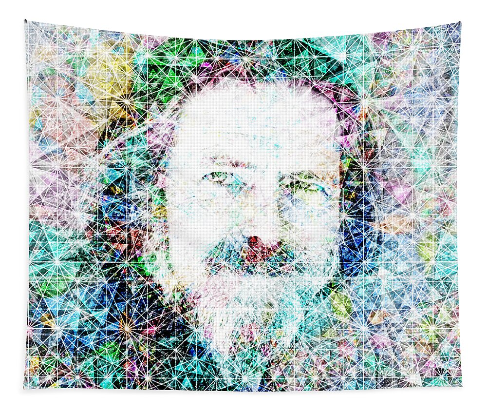 Alan Watts Tapestry featuring the digital art Alan Watts #1 by J U A N - O A X A C A