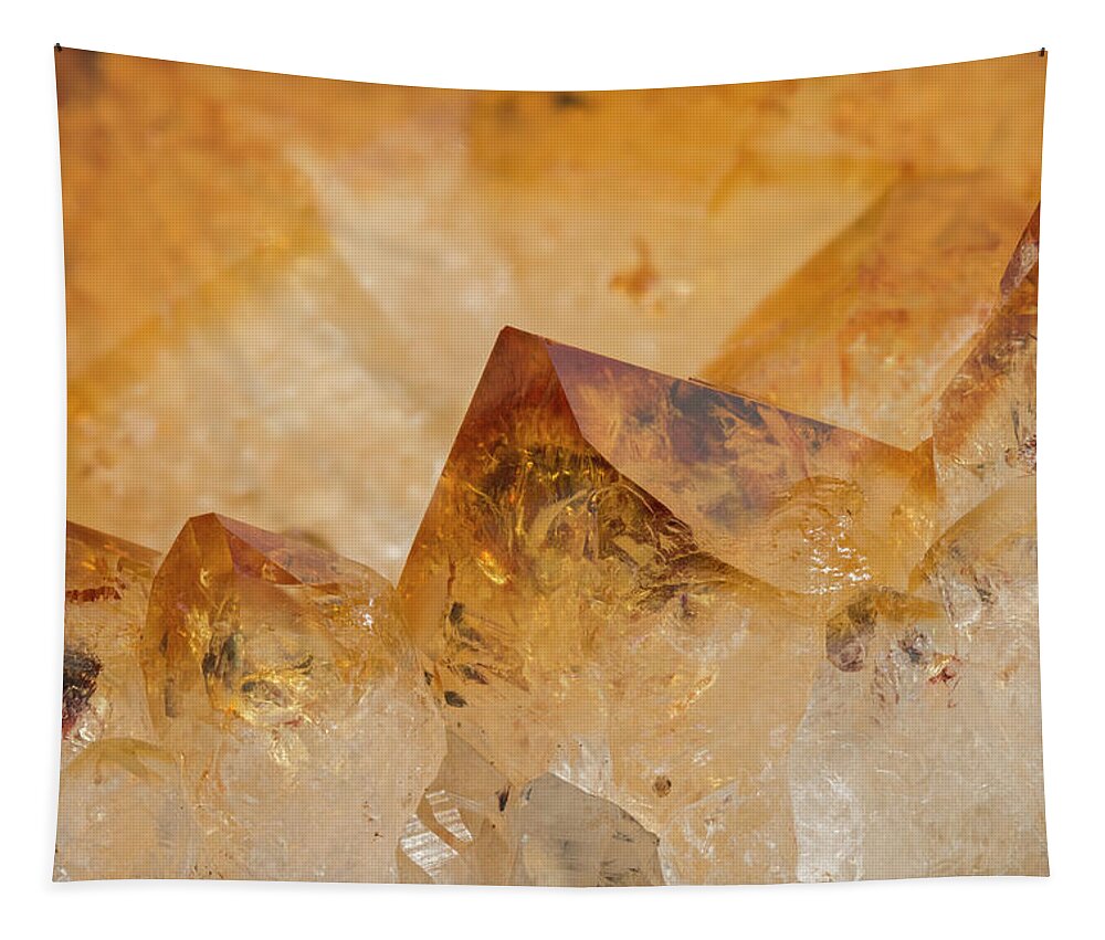 Citrine Tapestry featuring the photograph Citrine Crystals, Close #2 by Mark Windom