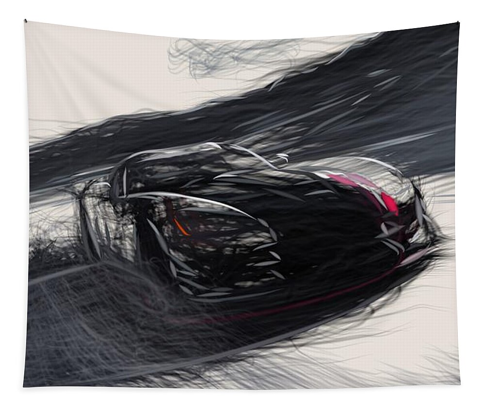 Dodge Tapestry featuring the digital art Dodge Viper SRT10 ACR X Draw #2 by CarsToon Concept