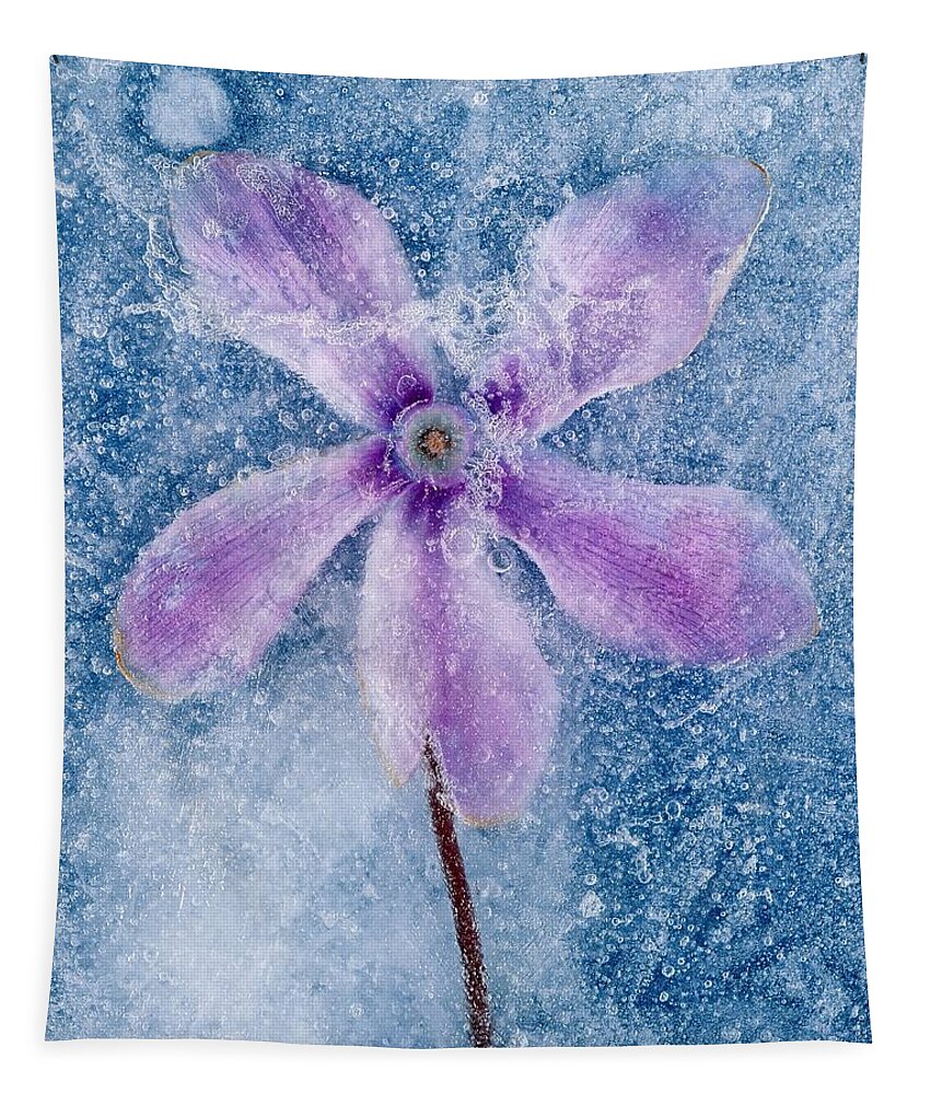 Estock Tapestry featuring the digital art Flower In Ice #2 by Lando Pescatori