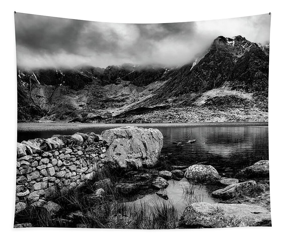 Llyn Idwal Tapestry featuring the photograph Idwal Lake Snowdonia #1 by Adrian Evans