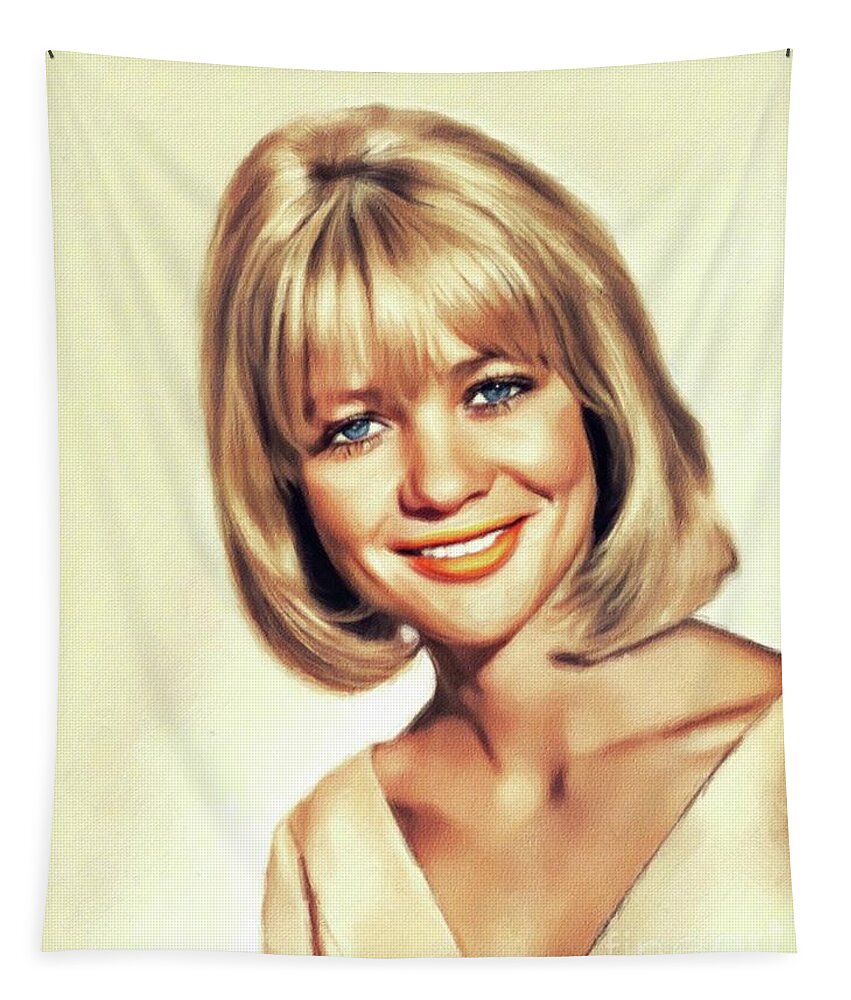 Judy Tapestry featuring the painting Judy Geeson, Vintage Actress #2 by Esoterica Art Agency