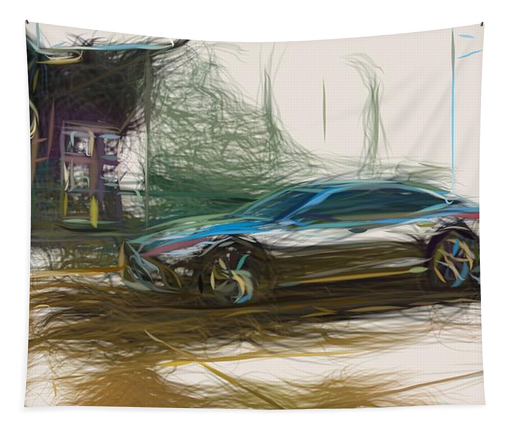 Lexus Tapestry featuring the digital art Lexus LS 500 Drawing #3 by CarsToon Concept