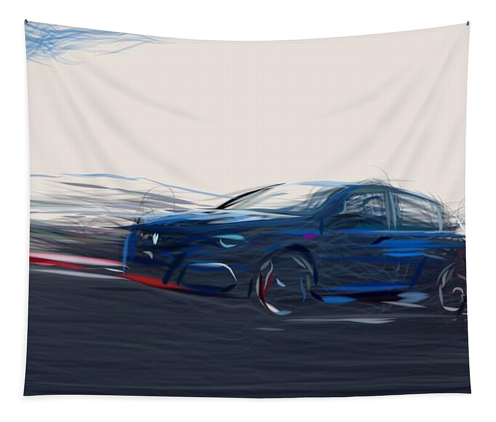 Peugeot Tapestry featuring the digital art Peugeot 308 GTi Drawing #3 by CarsToon Concept