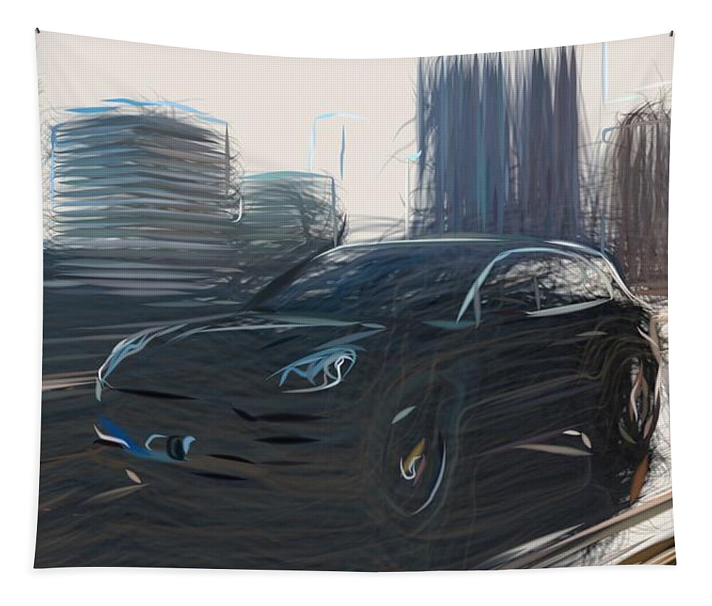 Porsche Tapestry featuring the digital art Porsche Macan Draw #2 by CarsToon Concept