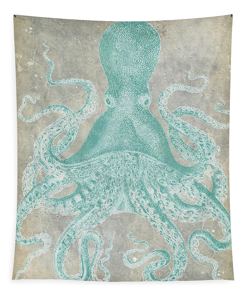 Coastal Tapestry featuring the painting Spa Octopus I by Jennifer Goldberger