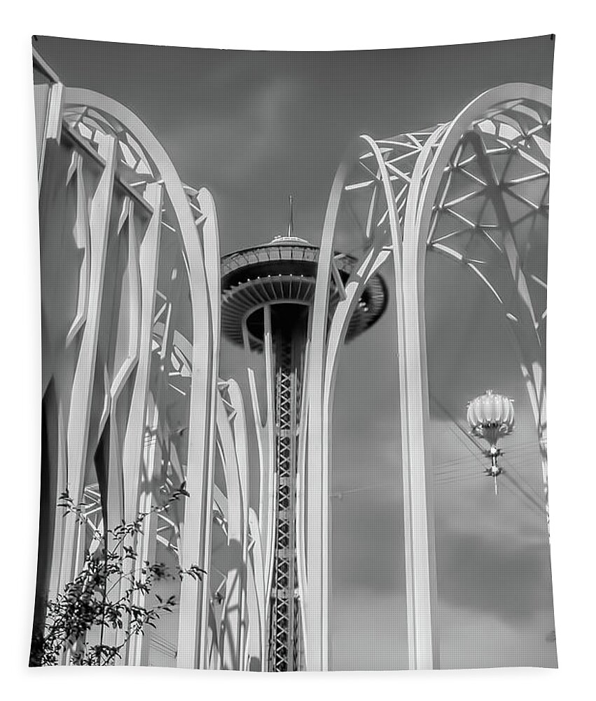 Space Needle Tapestry featuring the photograph Space Needle Vintage SPN3 by Cathy Anderson