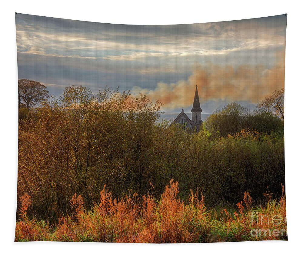 Blubberhouses Tapestry featuring the photograph St Andrew's Church in Blubberhouses #2 by Mariusz Talarek