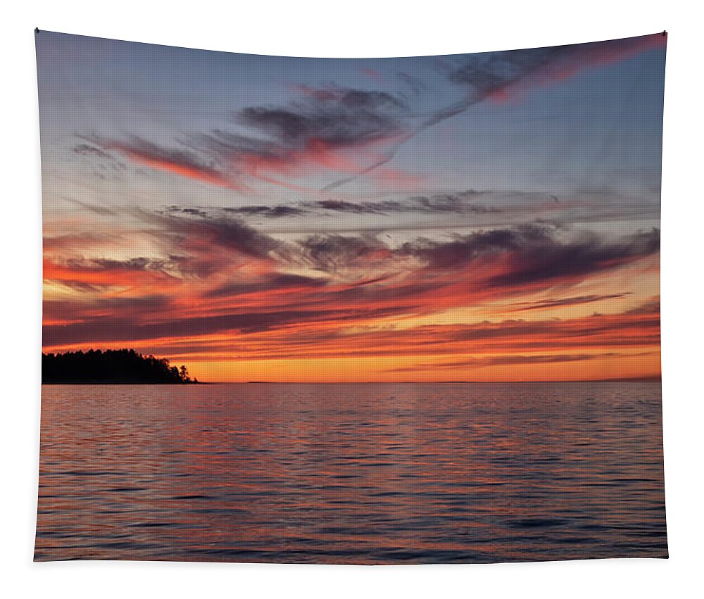 Madrona Point Tapestry featuring the photograph Summer Sunset at Madrona by Randy Hall