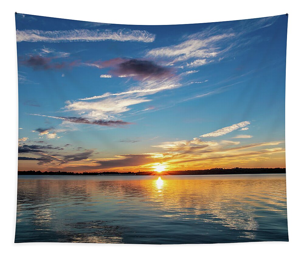 Cloudy Tapestry featuring the photograph Sunset #2 by Doug Long