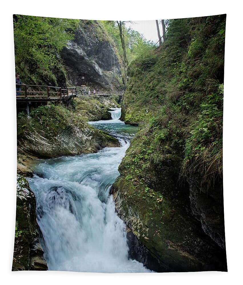 Slovenia Tapestry featuring the photograph Vintgar Gorge #2 by Robert Grac