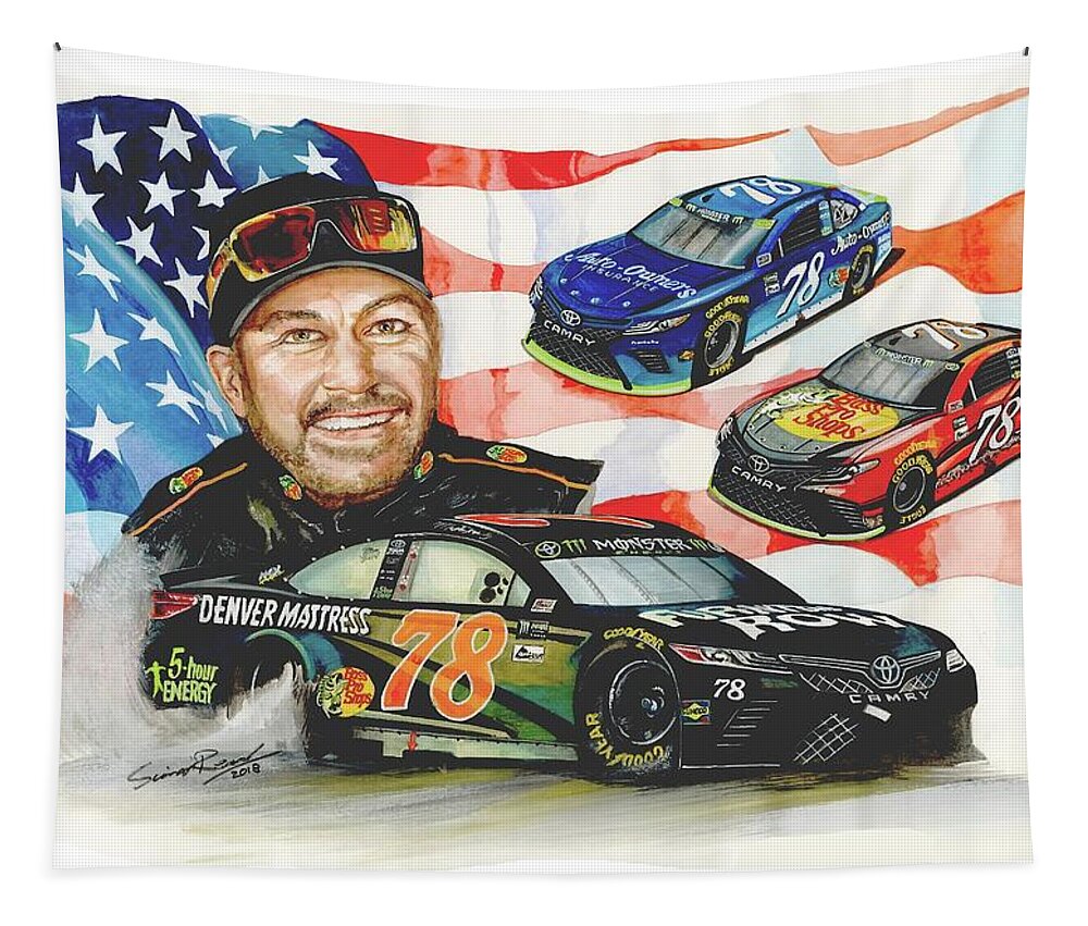 Art Tapestry featuring the painting 2017 NASCAR Champion by Simon Read