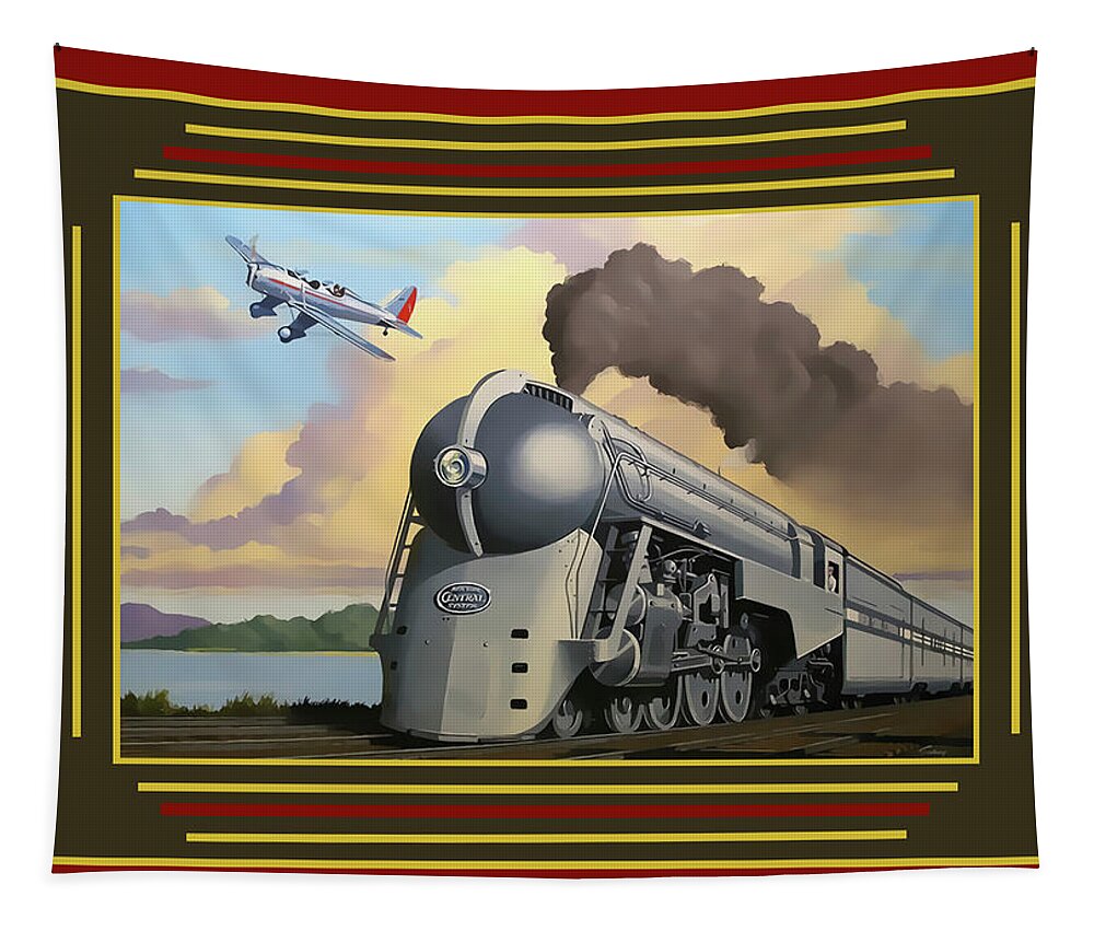 20th Century Limited With Border Tapestry featuring the digital art 20th Century Limited with Border by Chuck Staley