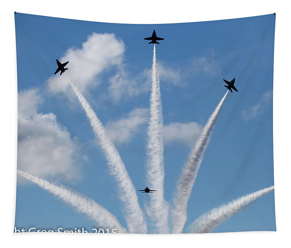 Blue Angels Nas Oceana Tapestry featuring the photograph Blue Angels NAS Oceana #24 by Greg Smith