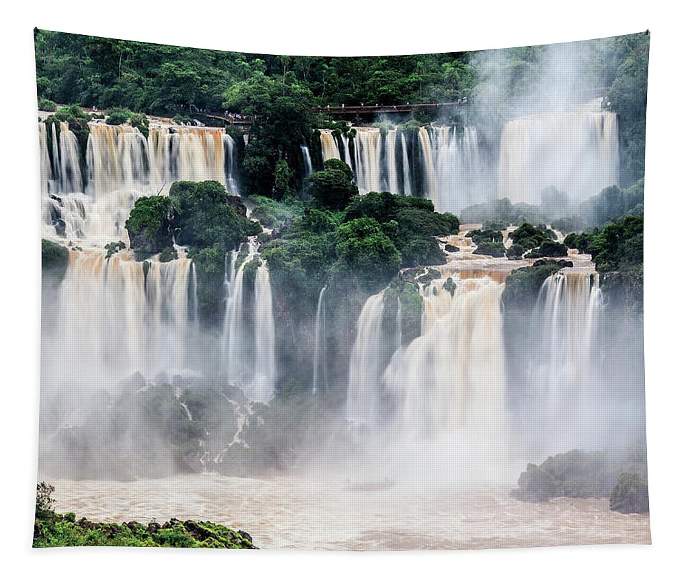Estock Tapestry featuring the digital art Iguazu Falls #26 by Antonino Bartuccio