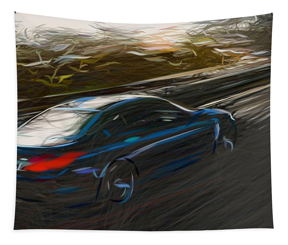 Bmw Tapestry featuring the digital art BMW M5 Draw #27 by CarsToon Concept