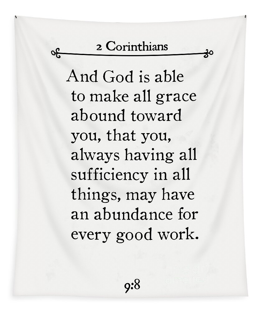 2 Corinthians Tapestry featuring the painting 2 Corinthians 9 8-Bible Verse Wall Art Collection #1 by Mark Lawrence