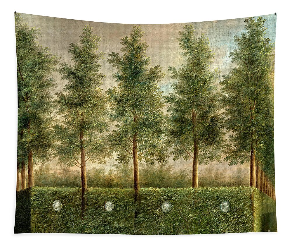 Vintage Art Tapestry featuring the painting A Formal Garden #3 by Audrey Jeanne Roberts