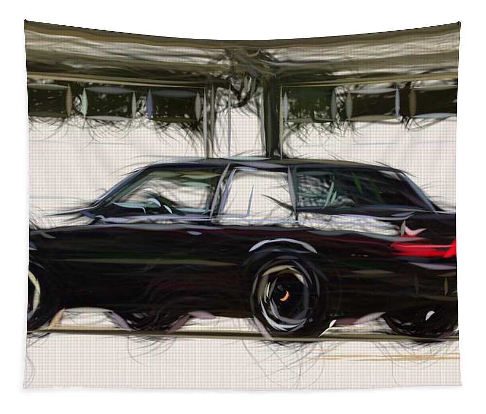 Buick Tapestry featuring the digital art Buick Regal Grand National Draw #3 by CarsToon Concept