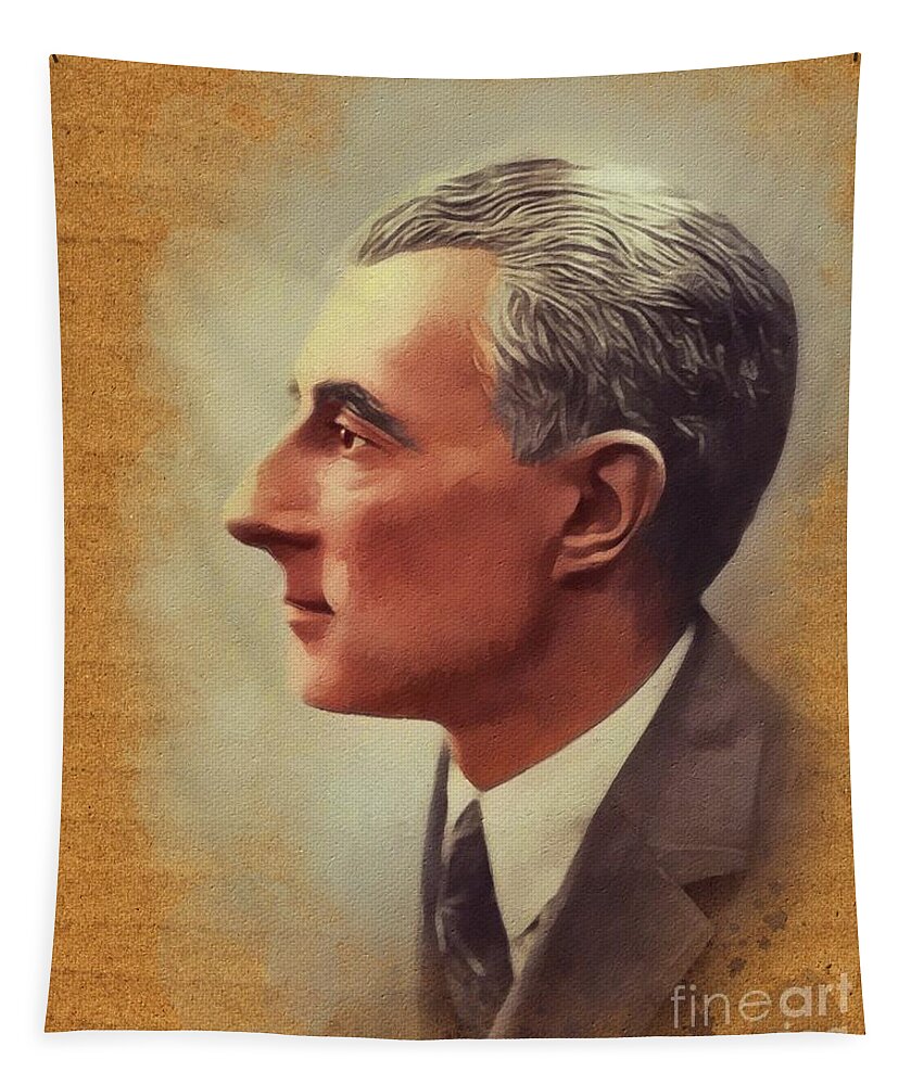 Maurice Tapestry featuring the painting Maurice Ravel, Famous Composer #3 by Esoterica Art Agency