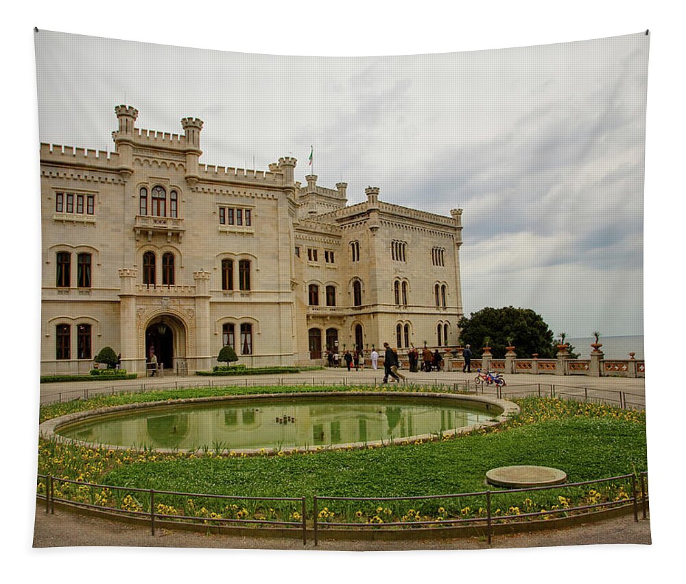 Miramare Tapestry featuring the photograph Miramare, Trieste, Italy #3 by Ian Middleton