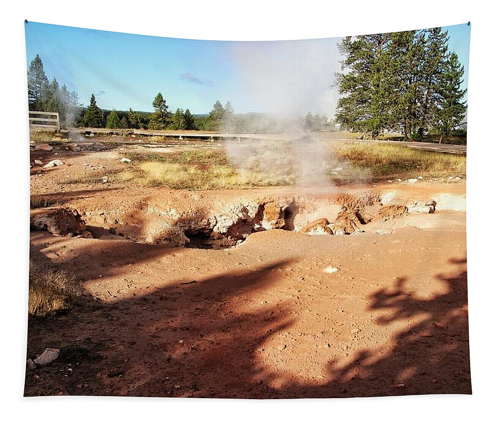 Yellowstone Tapestry featuring the photograph Mud Pots at Yellowstone #3 by Susan Jensen