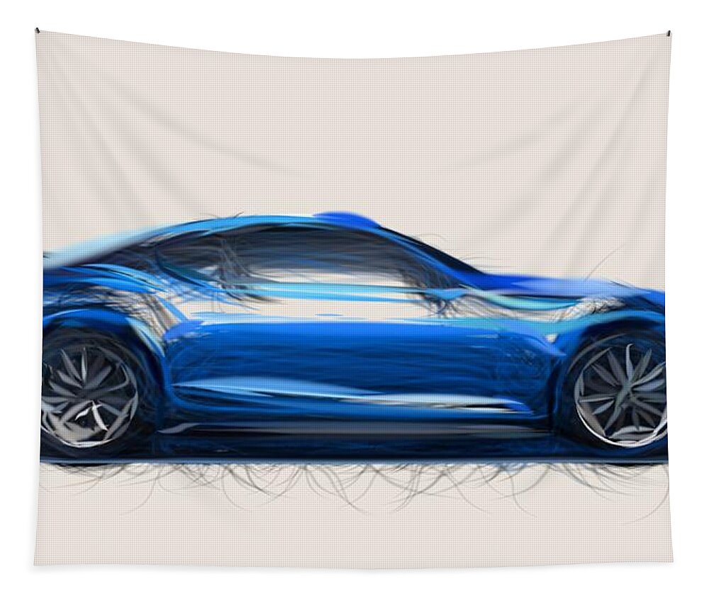Subaru Tapestry featuring the digital art Subaru BRZ STI Draw #5 by CarsToon Concept