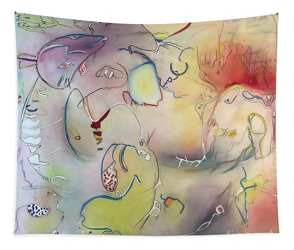 Abstract Tapestry featuring the painting Untitled #3 by Jeff Barrett