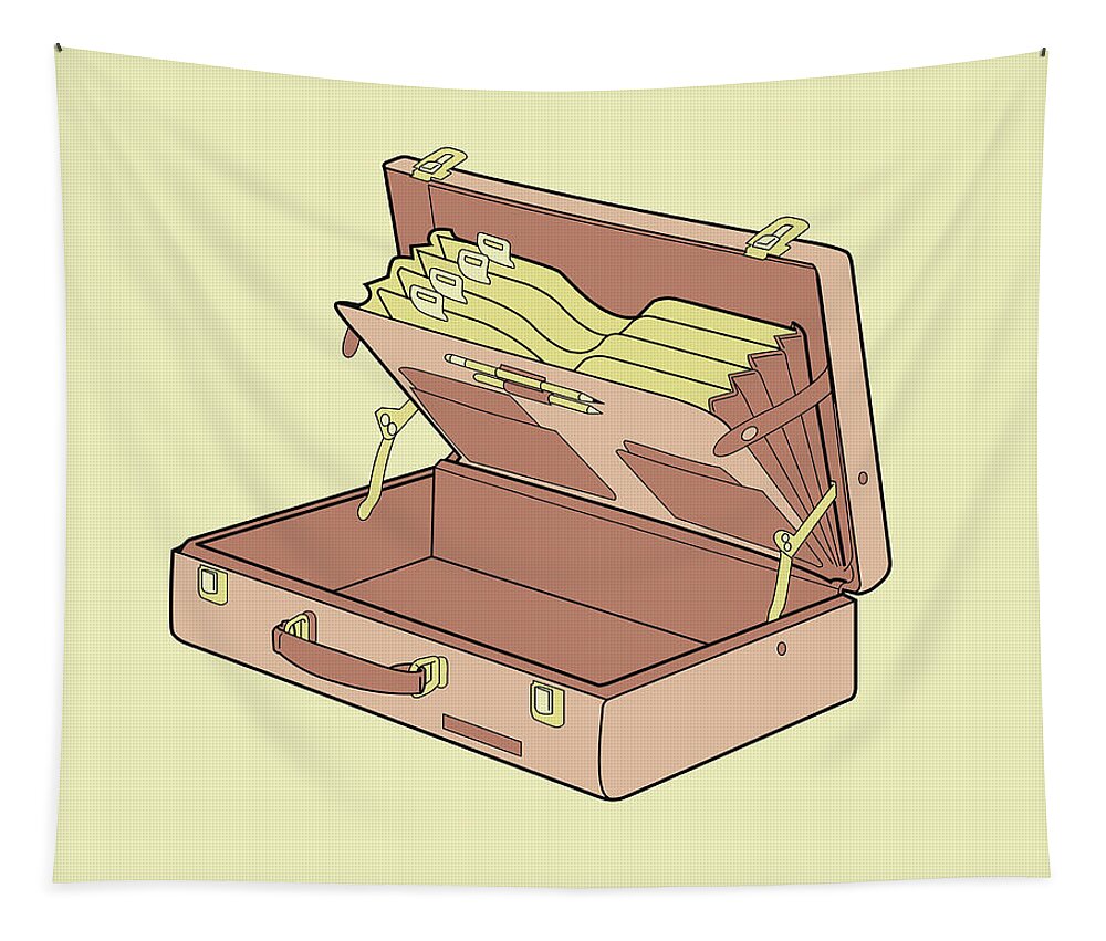 Accordion Tapestry featuring the drawing Briefcase #4 by CSA Images