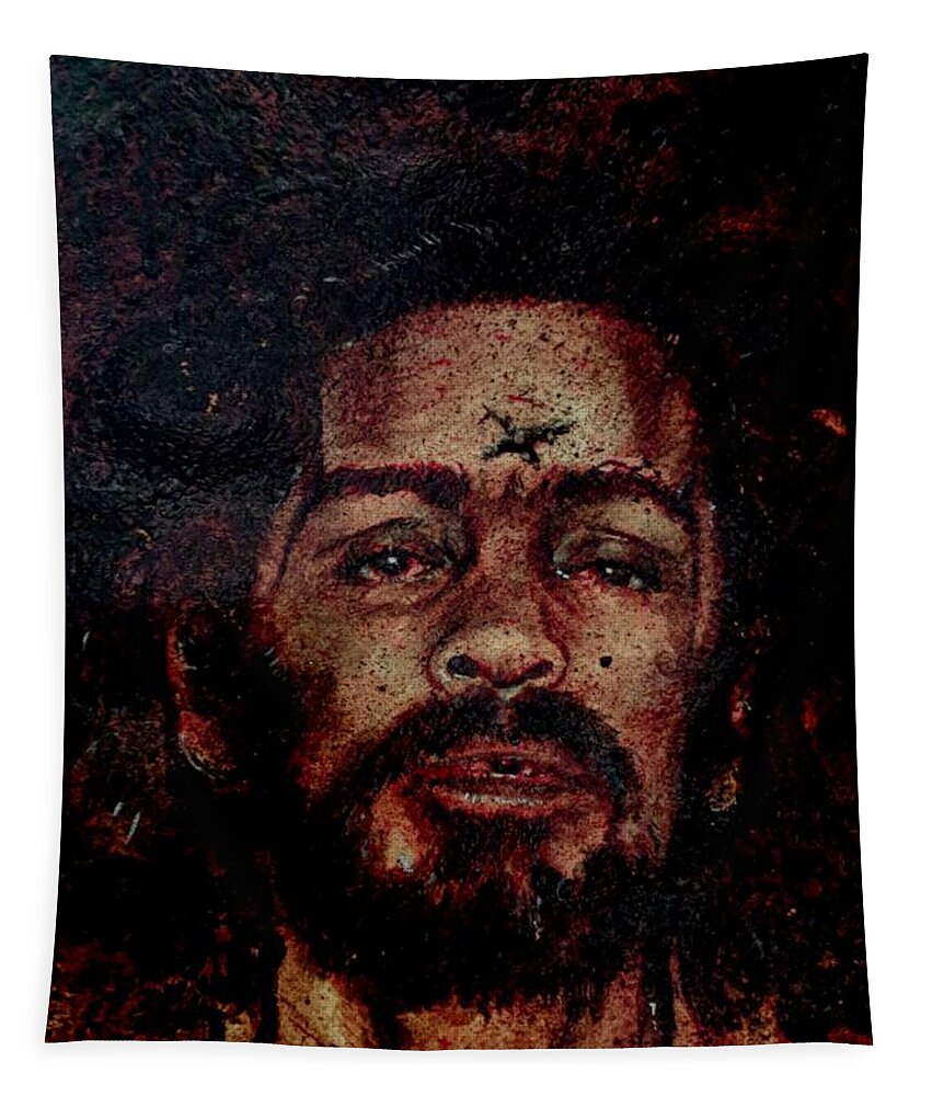 Ryan Almighty Tapestry featuring the painting CHARLES MANSON port dry blood by Ryan Almighty