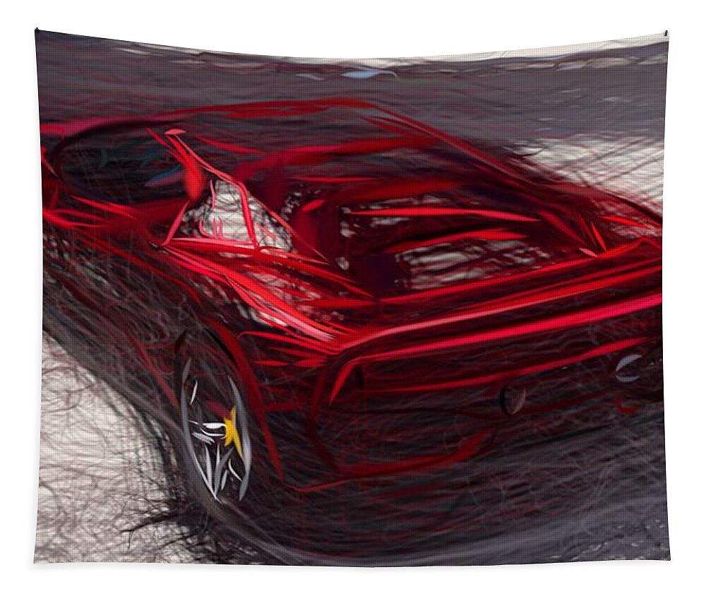 Ferrari Tapestry featuring the photograph Ferrari SP38 Drawing #5 by CarsToon Concept