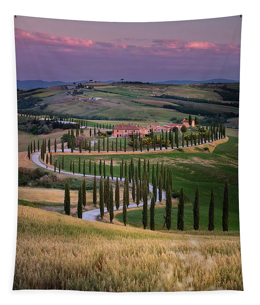 Estock Tapestry featuring the digital art Italy, Tuscany, Siena District, Asciano, Crete Senesi Landscape #4 by Massimo Ripani