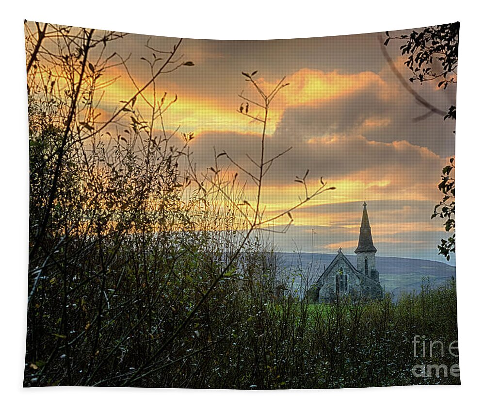 Blubberhouses Tapestry featuring the photograph St Andrew's Church in Blubberhouses #4 by Mariusz Talarek